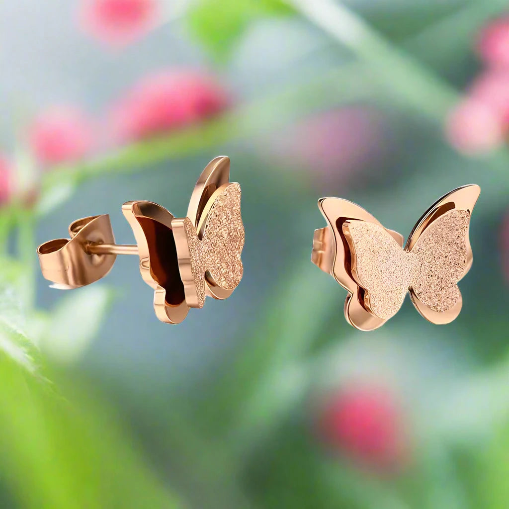 Layered Butterfly Earrings