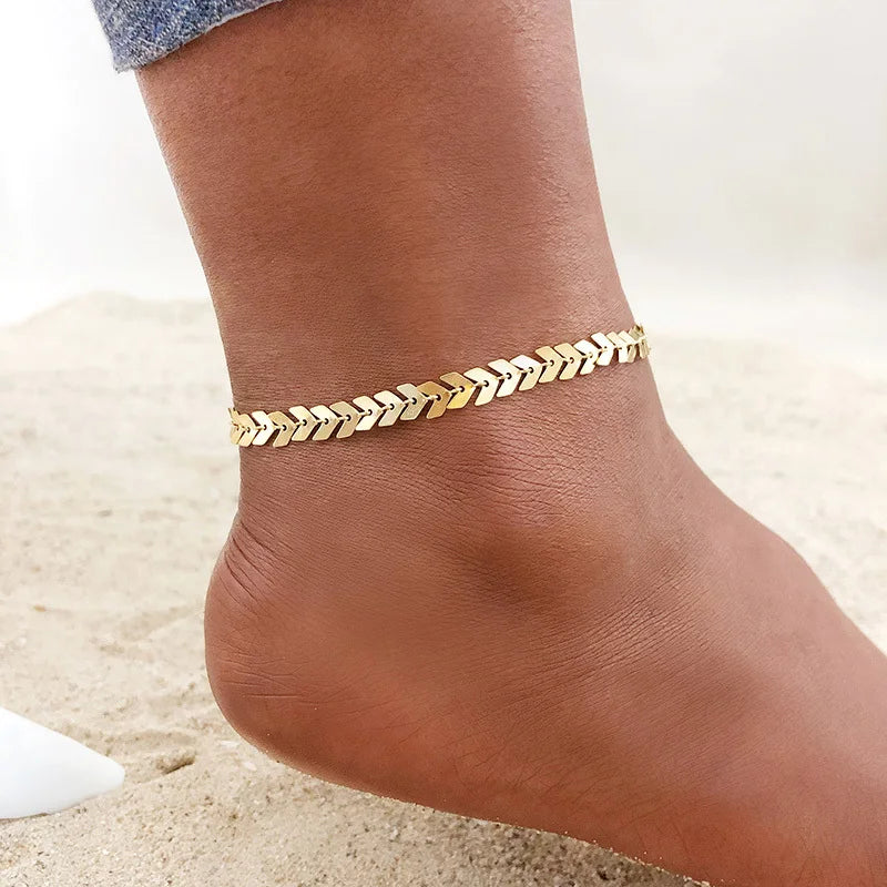 Simple Chain Anklets