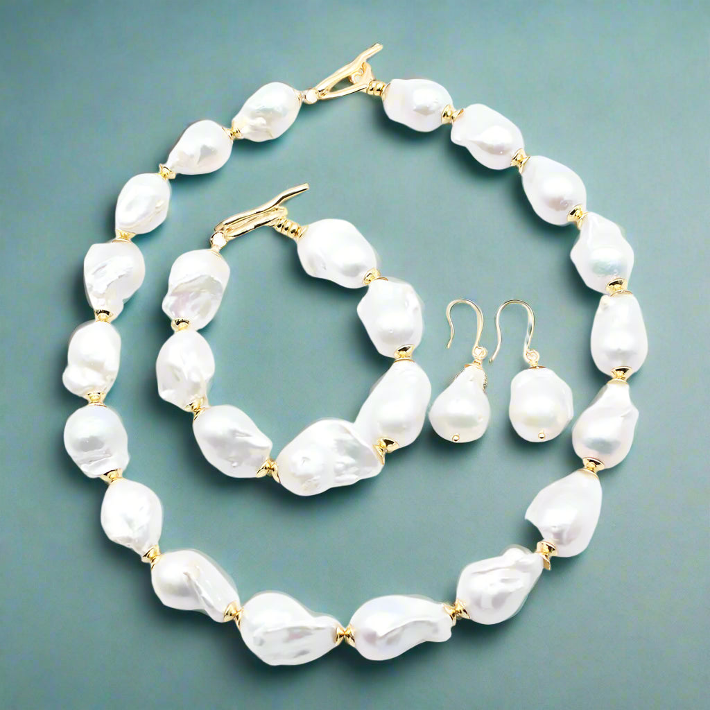 Cultured White Keshi Baroque Pearl Collection