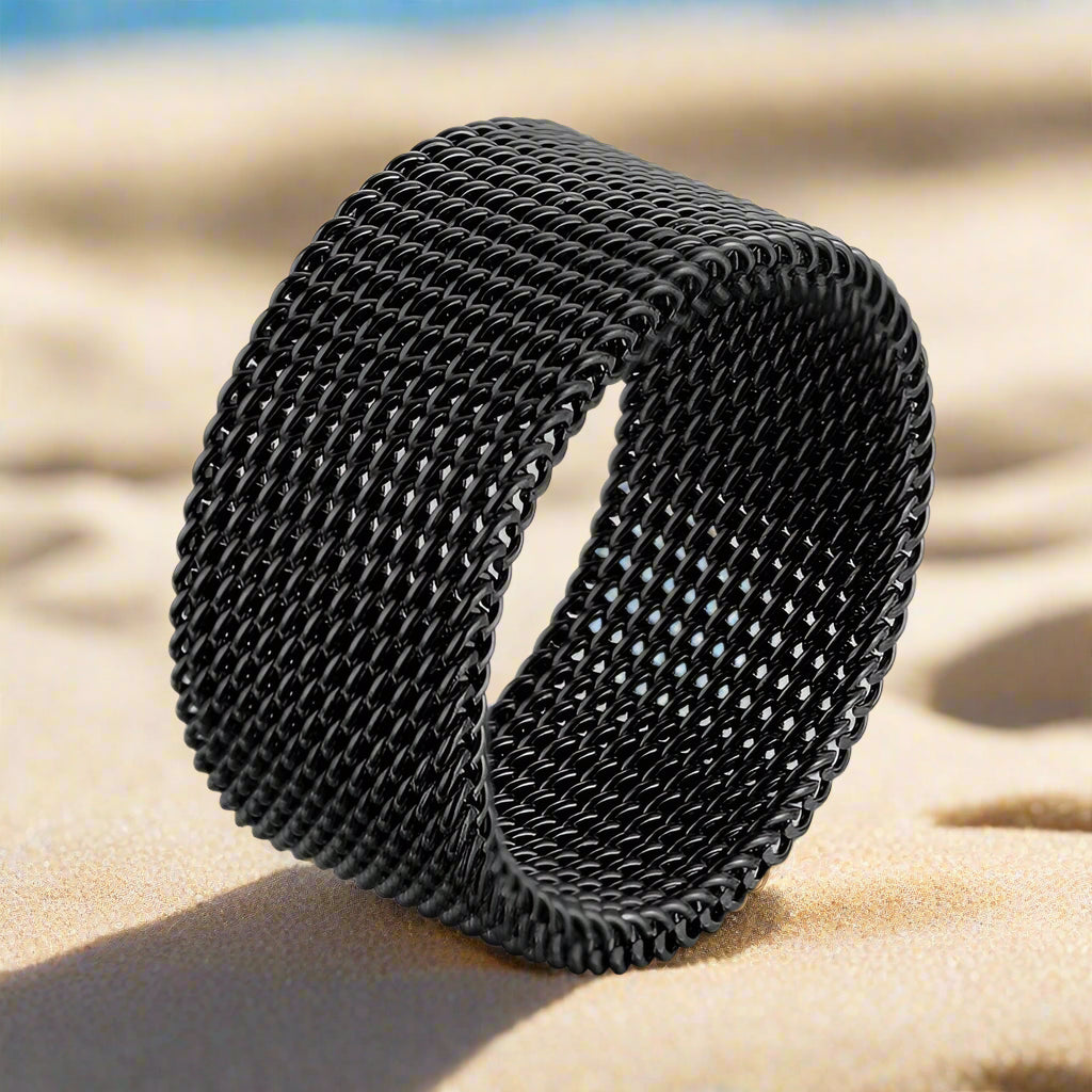 Mesh Wedding Bands For Her and Him