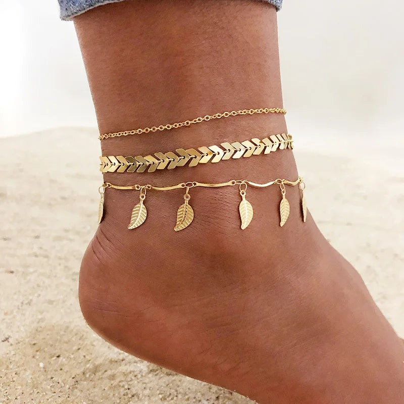 Simple Chain Anklets