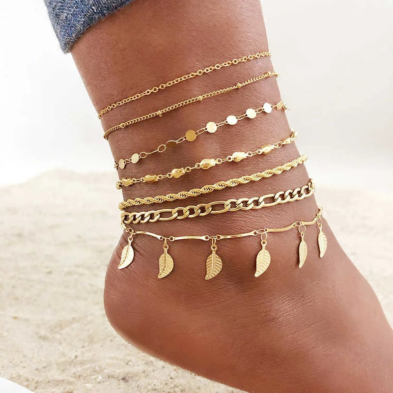 Simple Chain Anklets