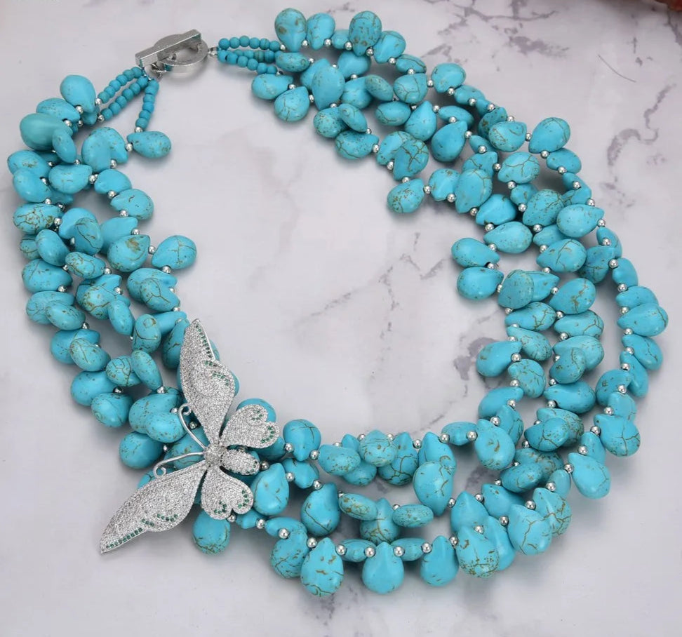 3 Strands Turquoise Necklace