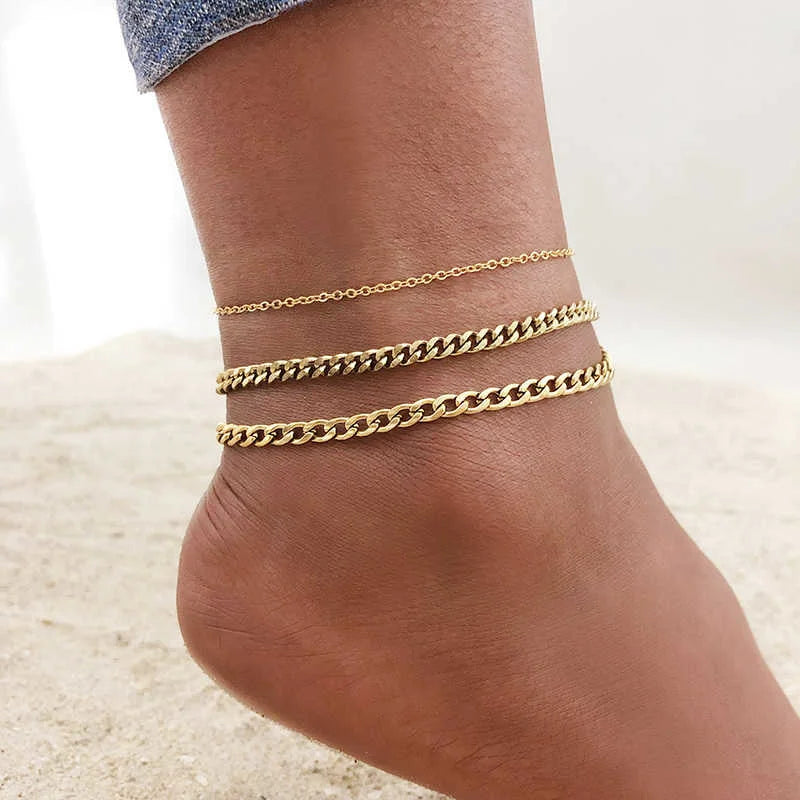 Simple Chain Anklets