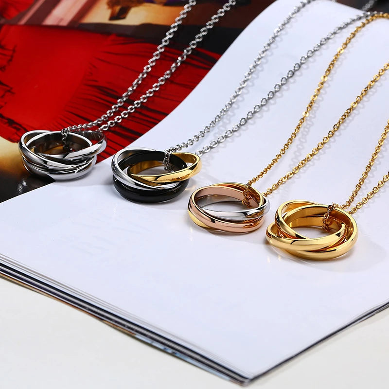 Triple Interlocked Circle Ring/Necklace