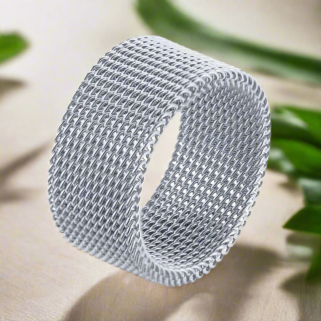 Mesh Wedding Bands For Her and Him