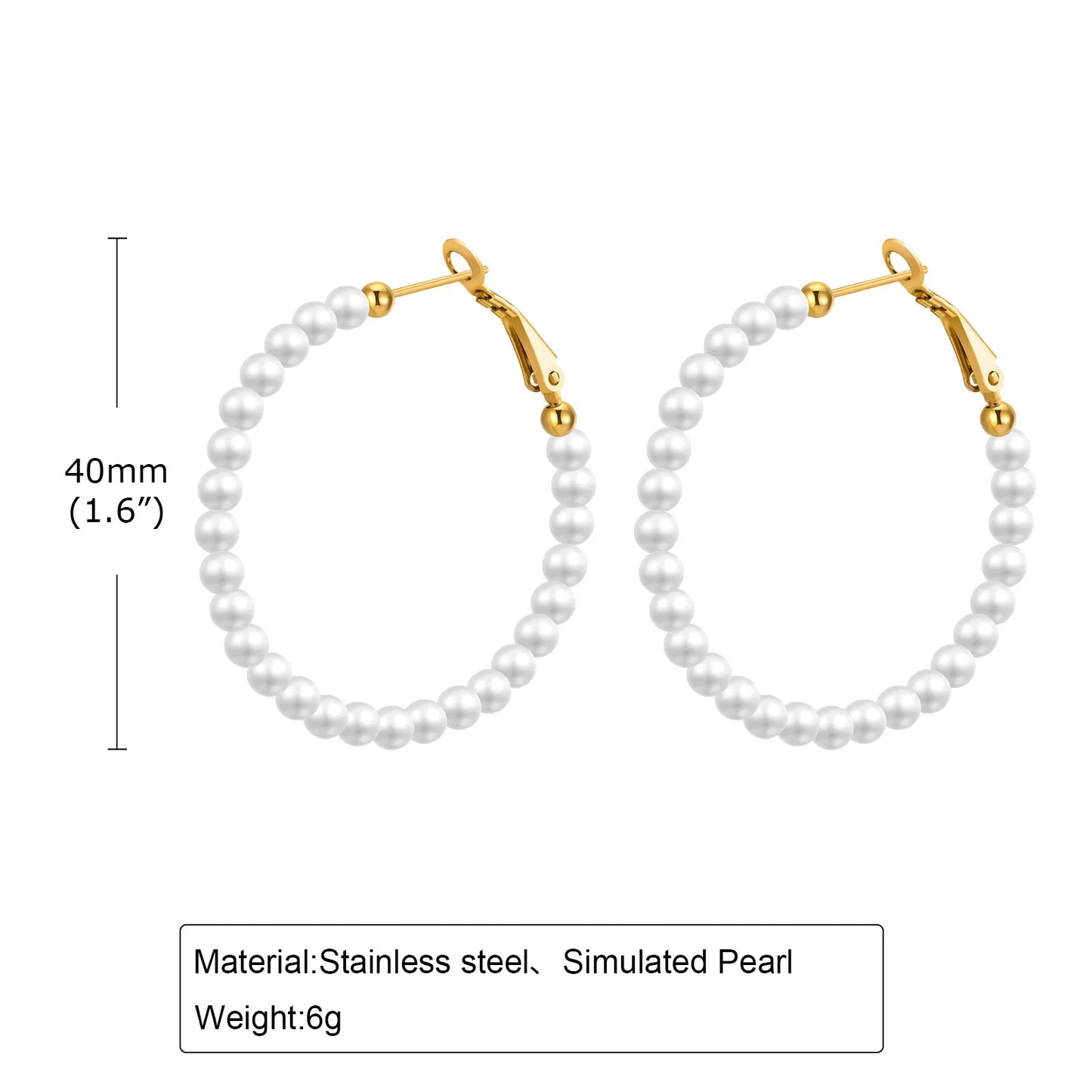 Pearls Hoop Earrings