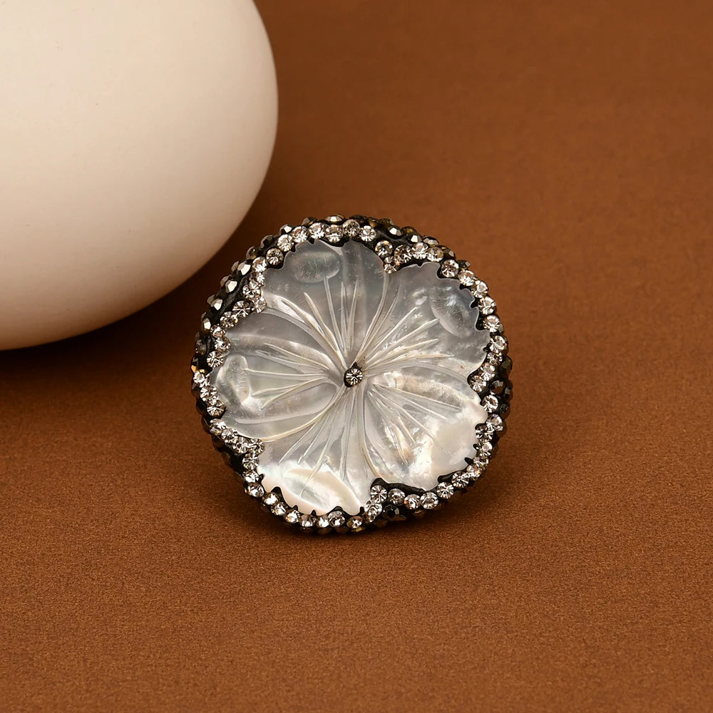 Natural Sea Shell Flower Ring