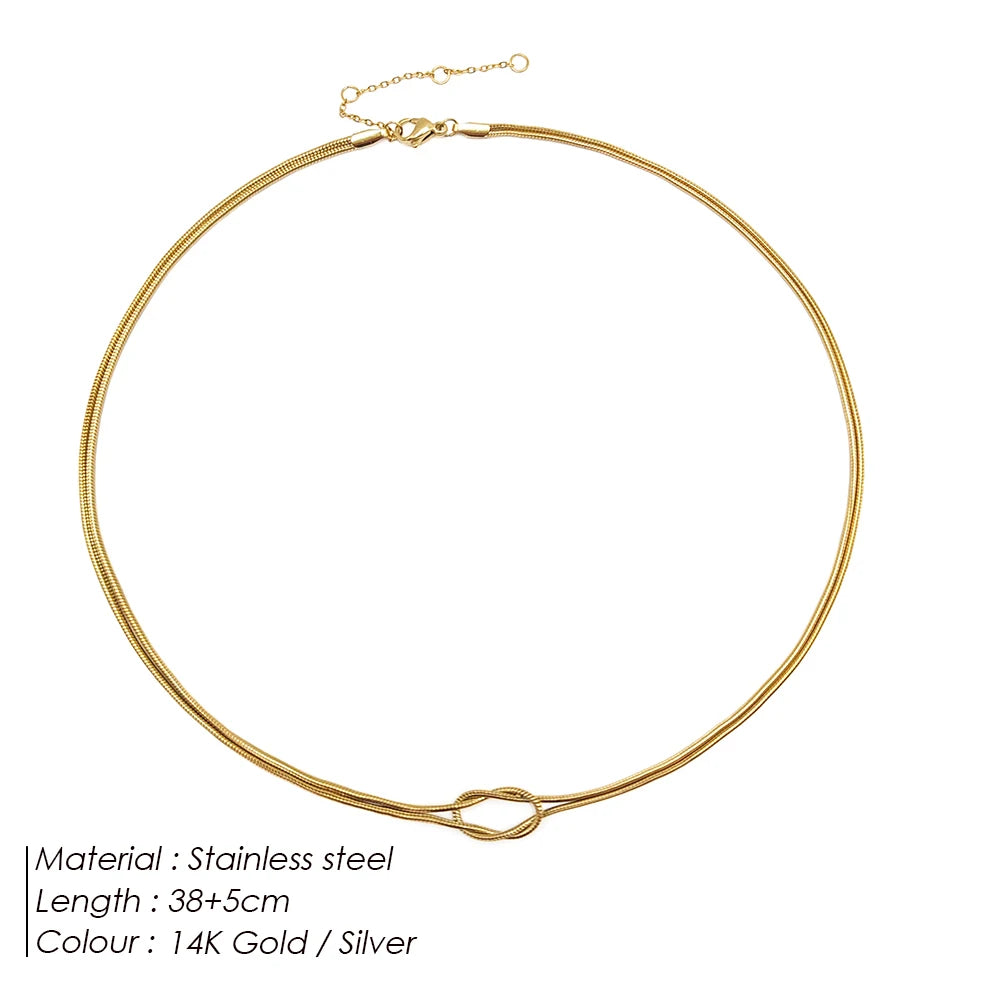 Simple Knotted Snake Chain Necklace