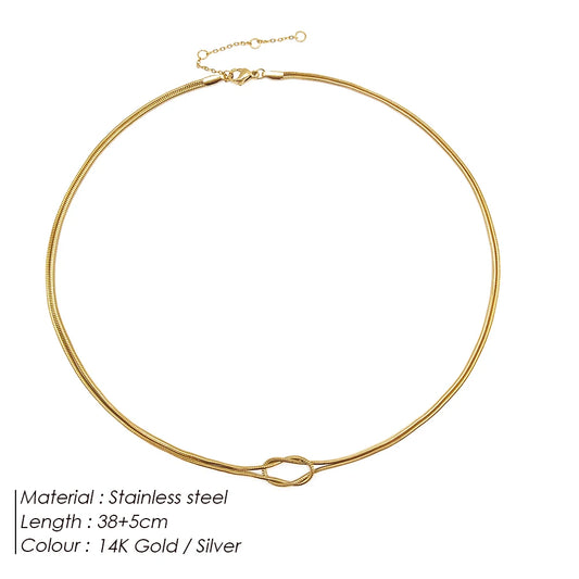 Simple Knotted Snake Chain Necklace