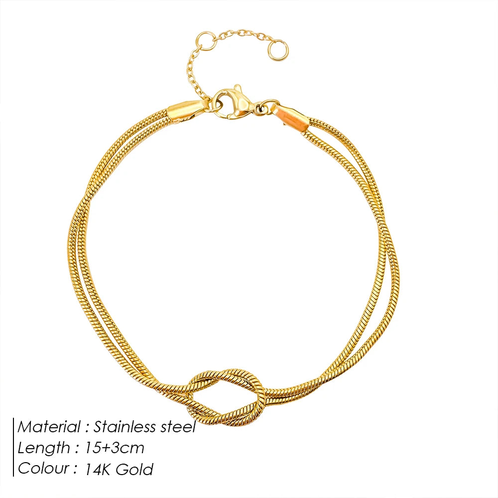Simple Knotted Snake Chain Bracelet