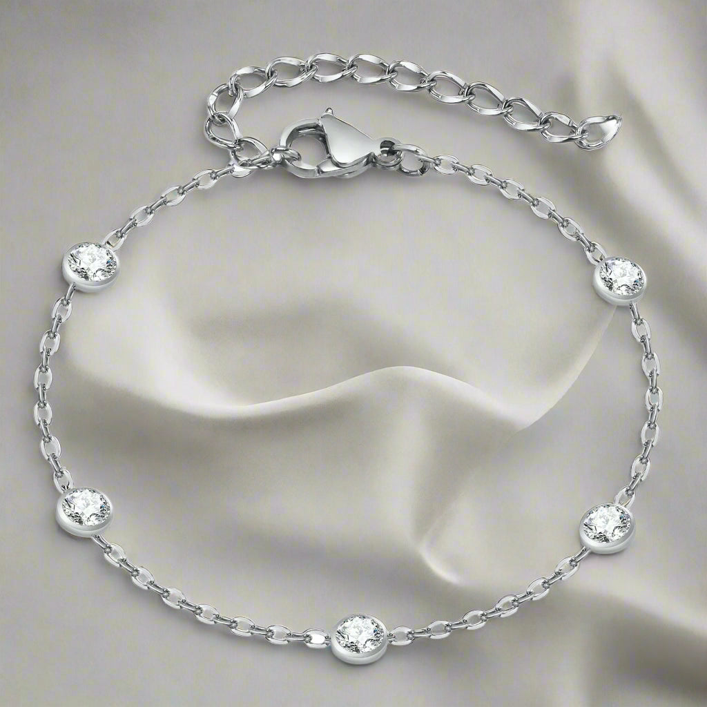 Delicate Chain with Cubic Zirconia Stone Bracelets