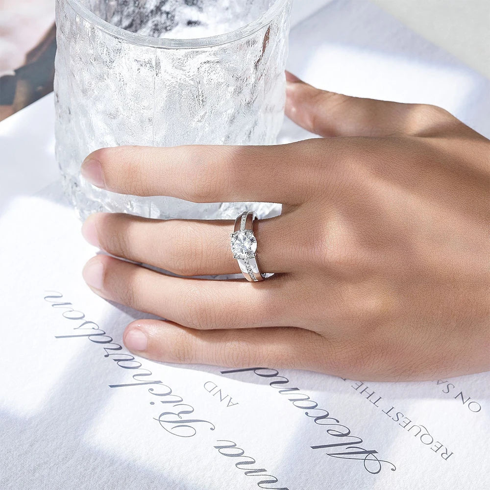 Moissanite Unisex Ring - Gold Plated