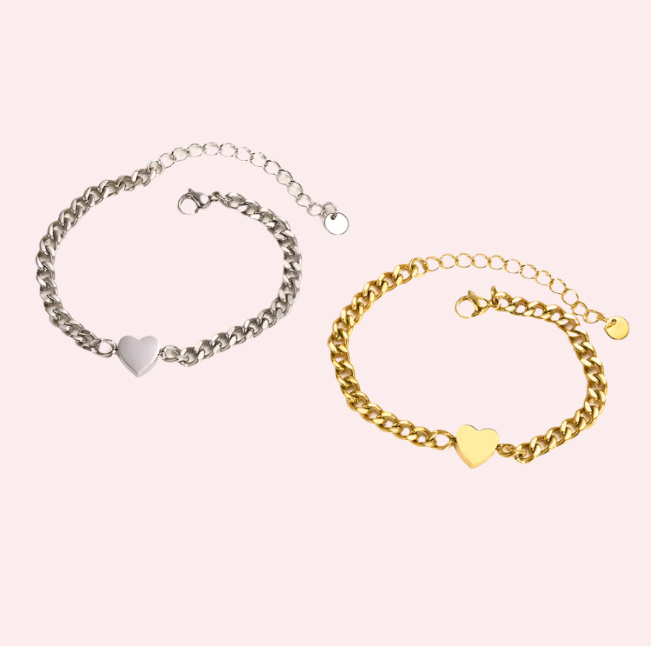 Chain Bracelets with Heart