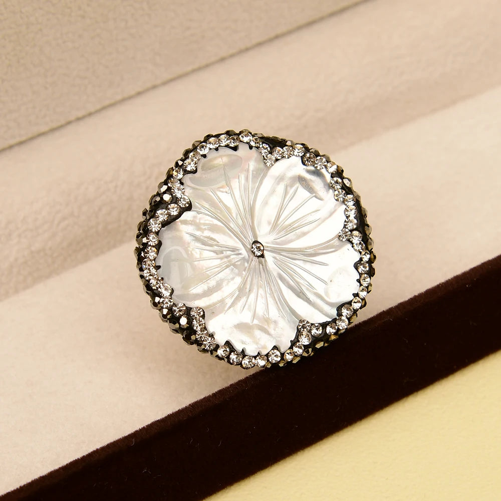 Natural Sea Shell Flower Ring