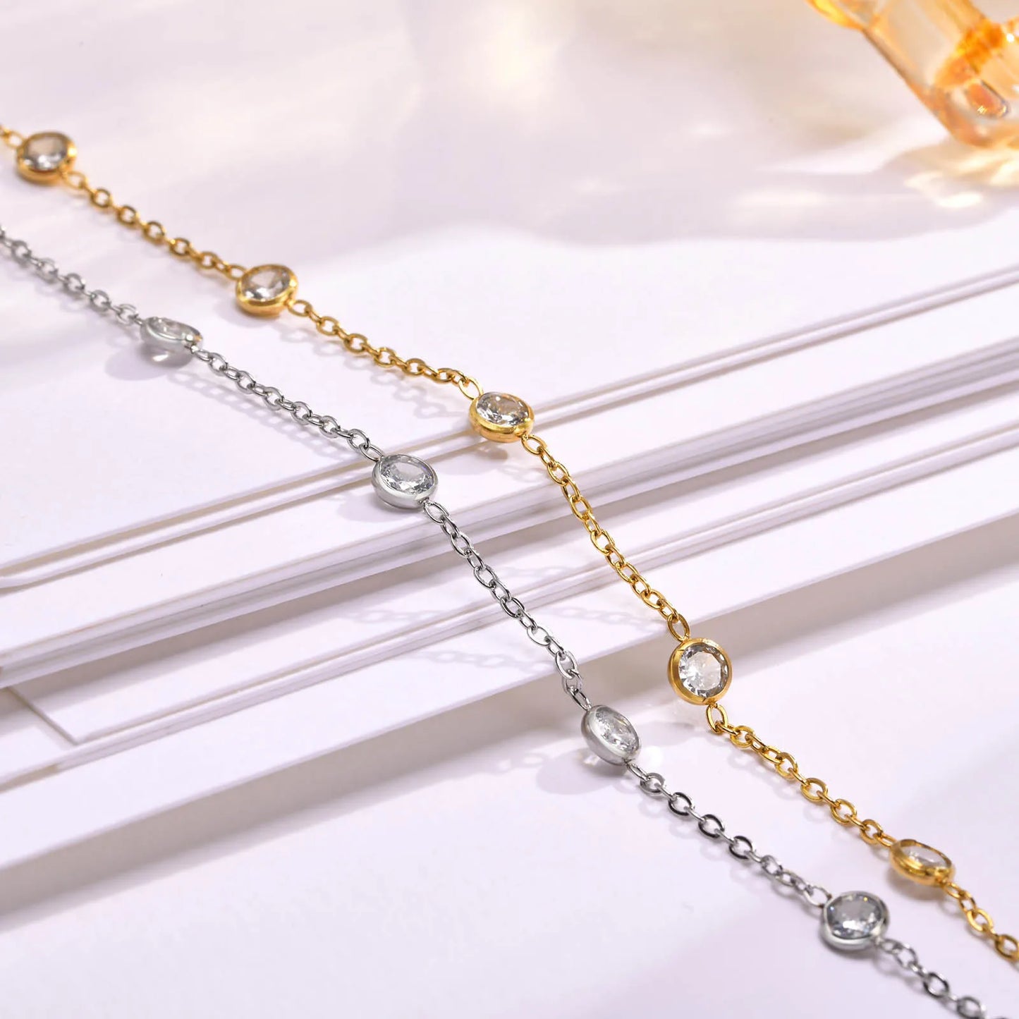 Delicate Chain with Cubic Zirconia Stone Bracelets