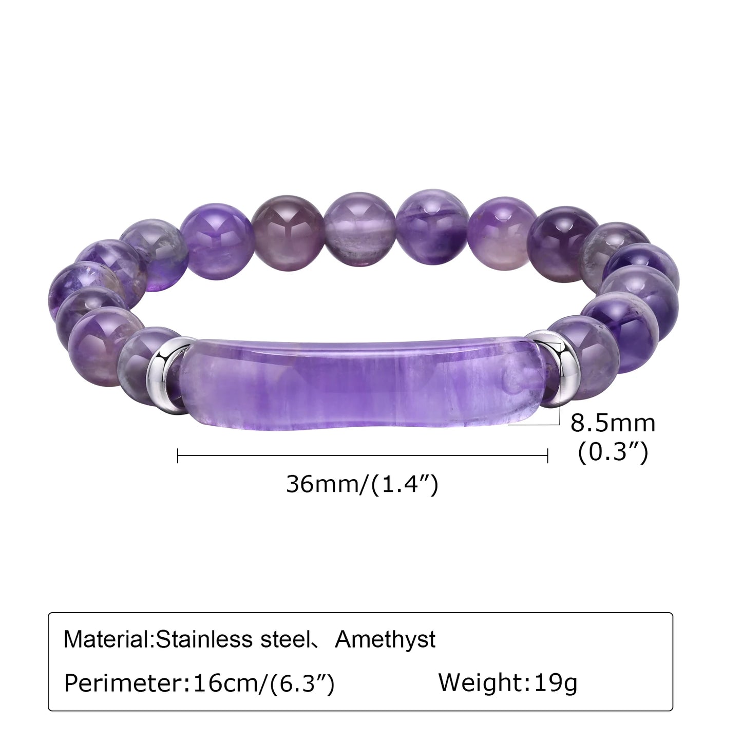 Amethyst Beaded Stretch Bracelet