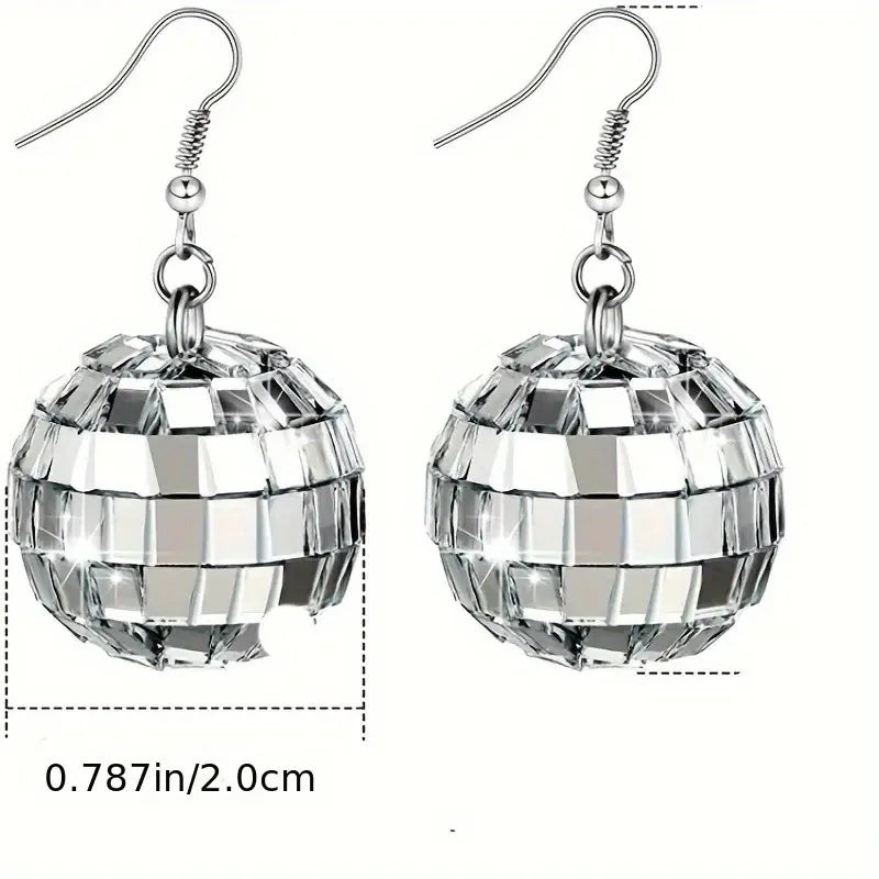 70'S Disco Ball Punk Earrings