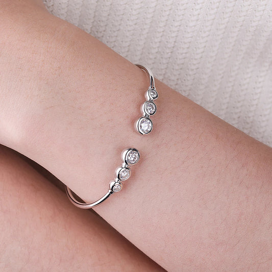 Moissanite Open Bangle Bracelet