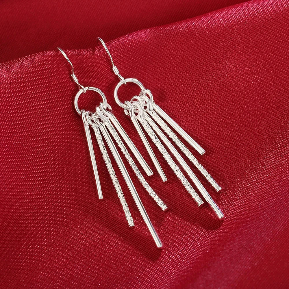 Cylindrical Rods Jewelry Set - Silver