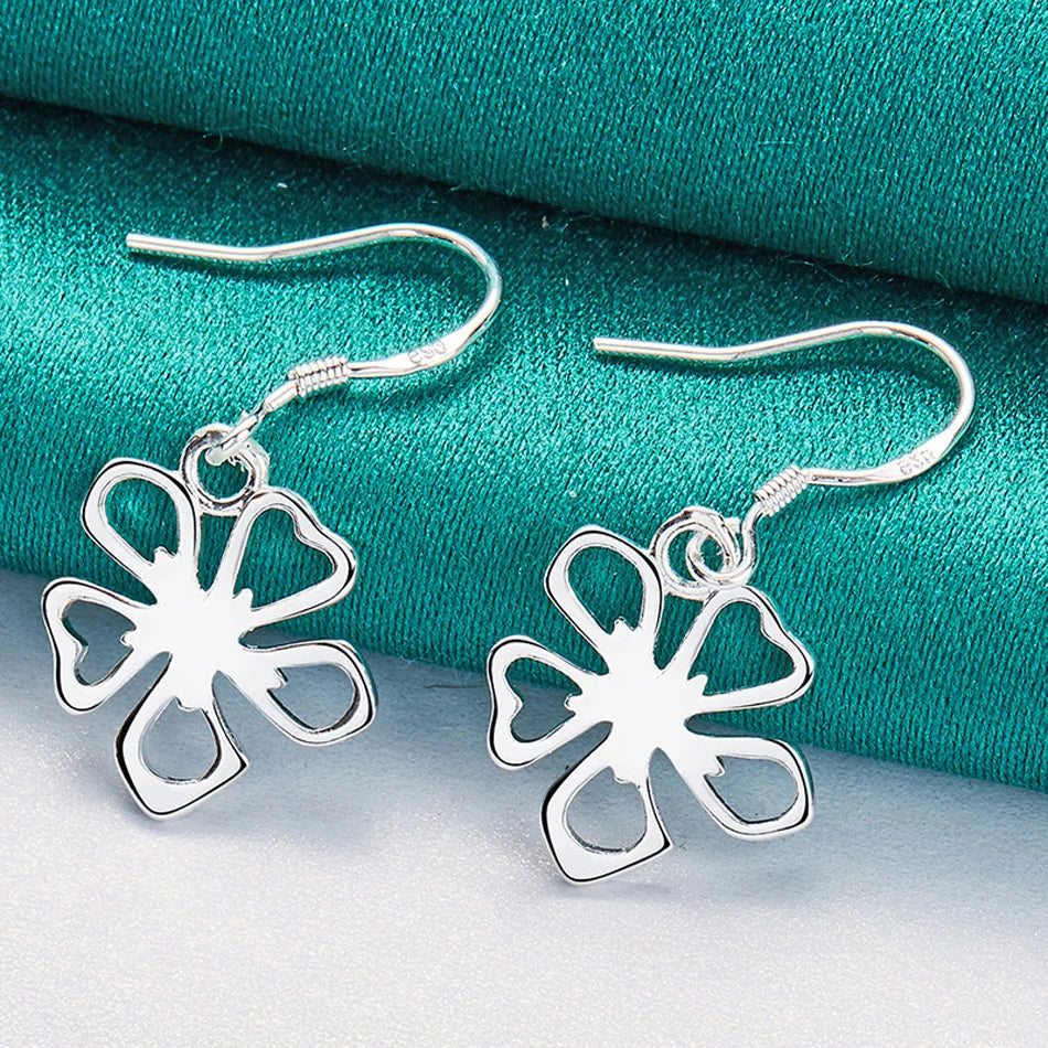 Flower Jewelry Set - Silver