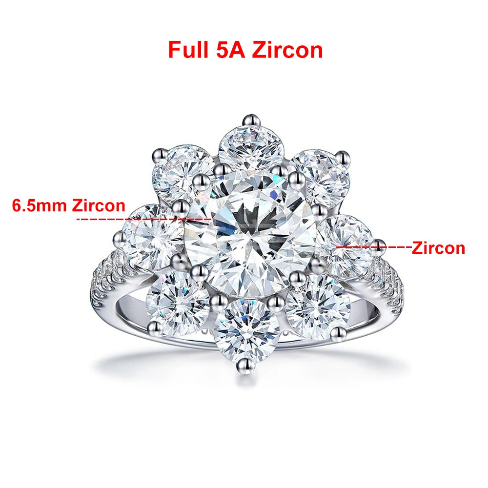 Moissanite Sunflower Ring - Gold Plated