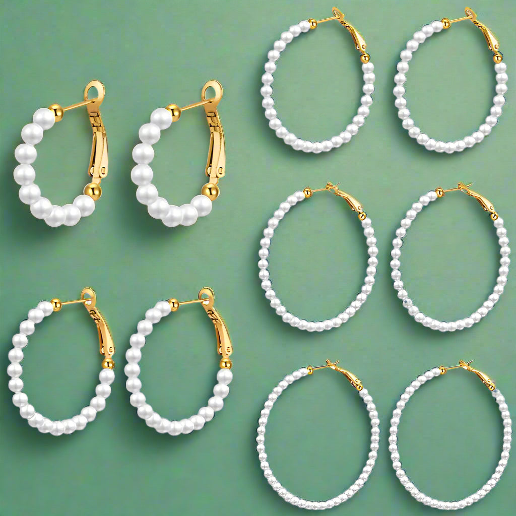 Pearls Hoop Earrings