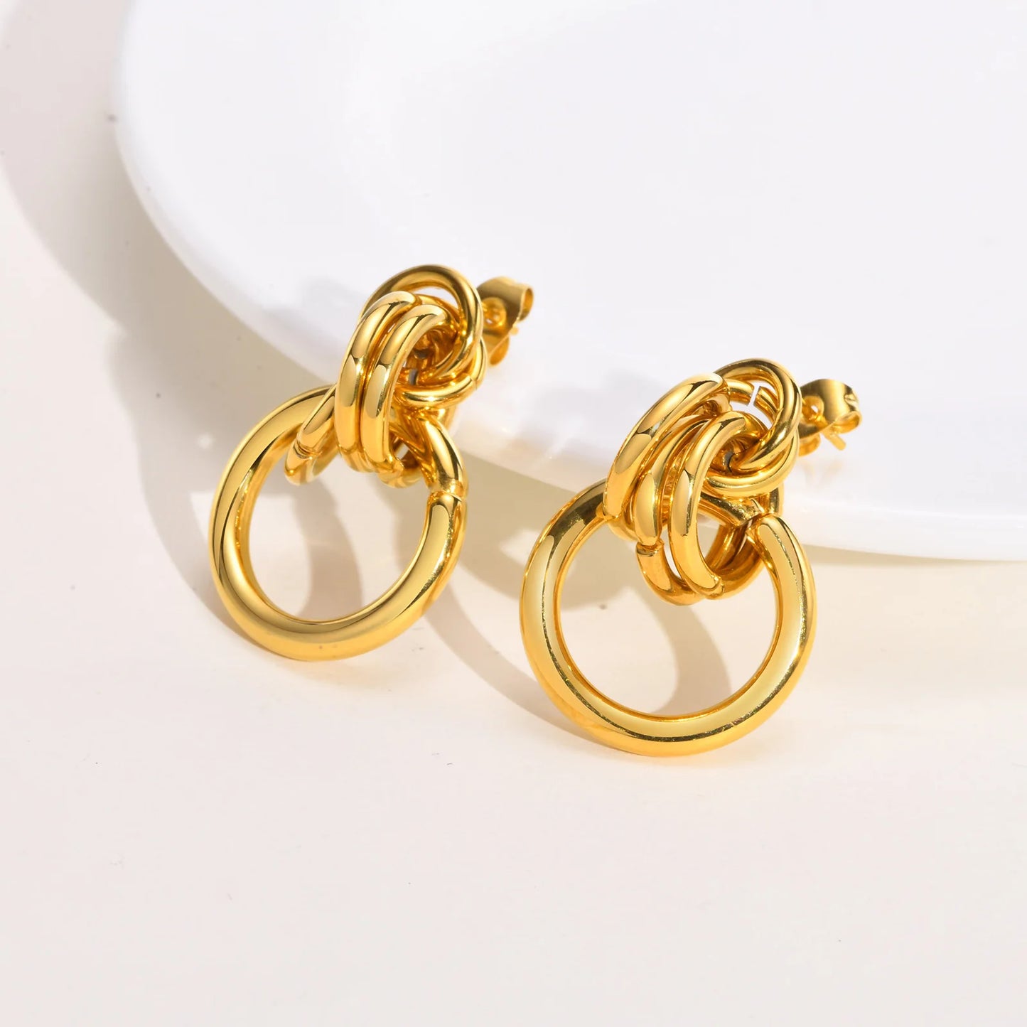 Layered Interlaced Dangling Earrings