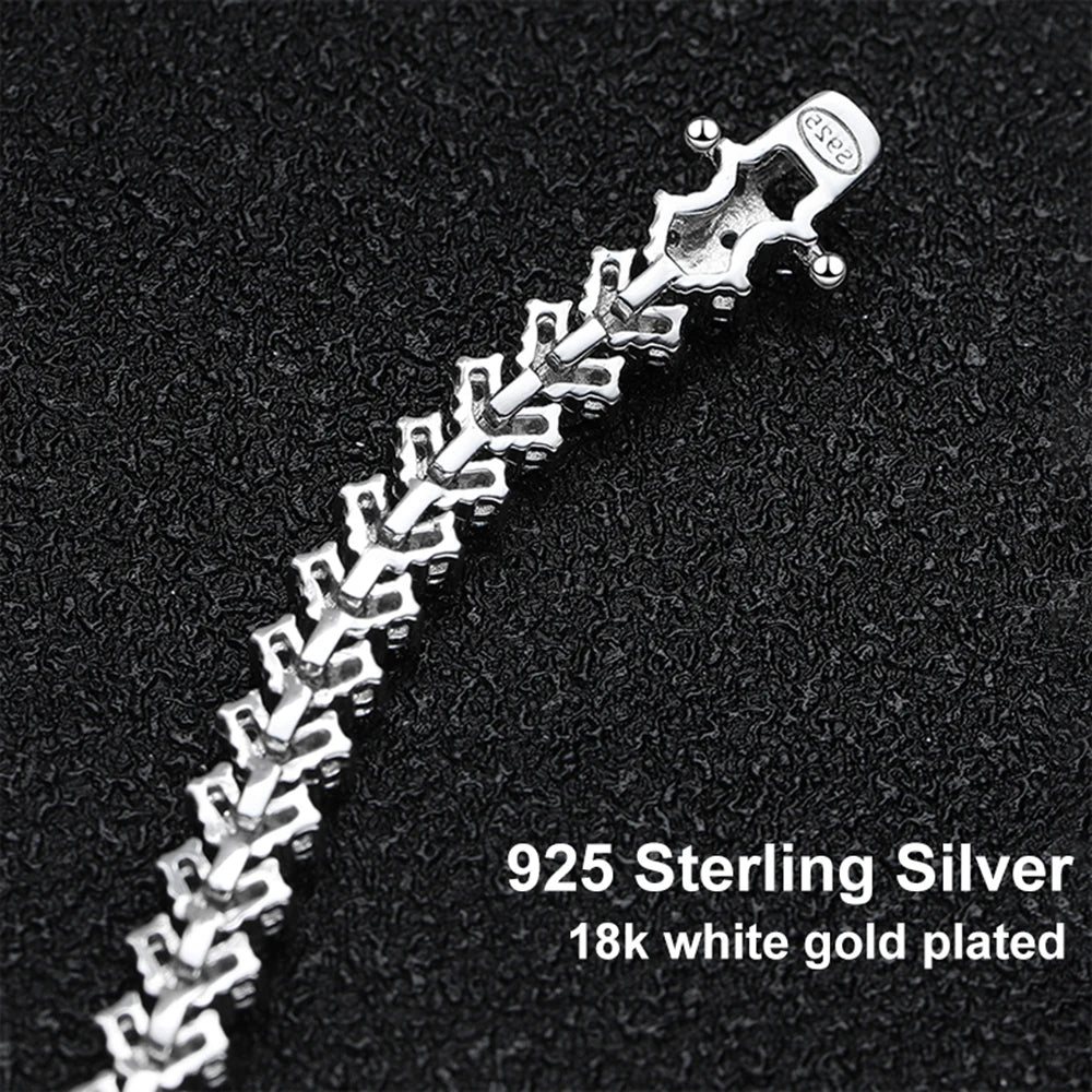 Moissanite/Zircon Zigzag Tennis Bracelet - Gold Plated