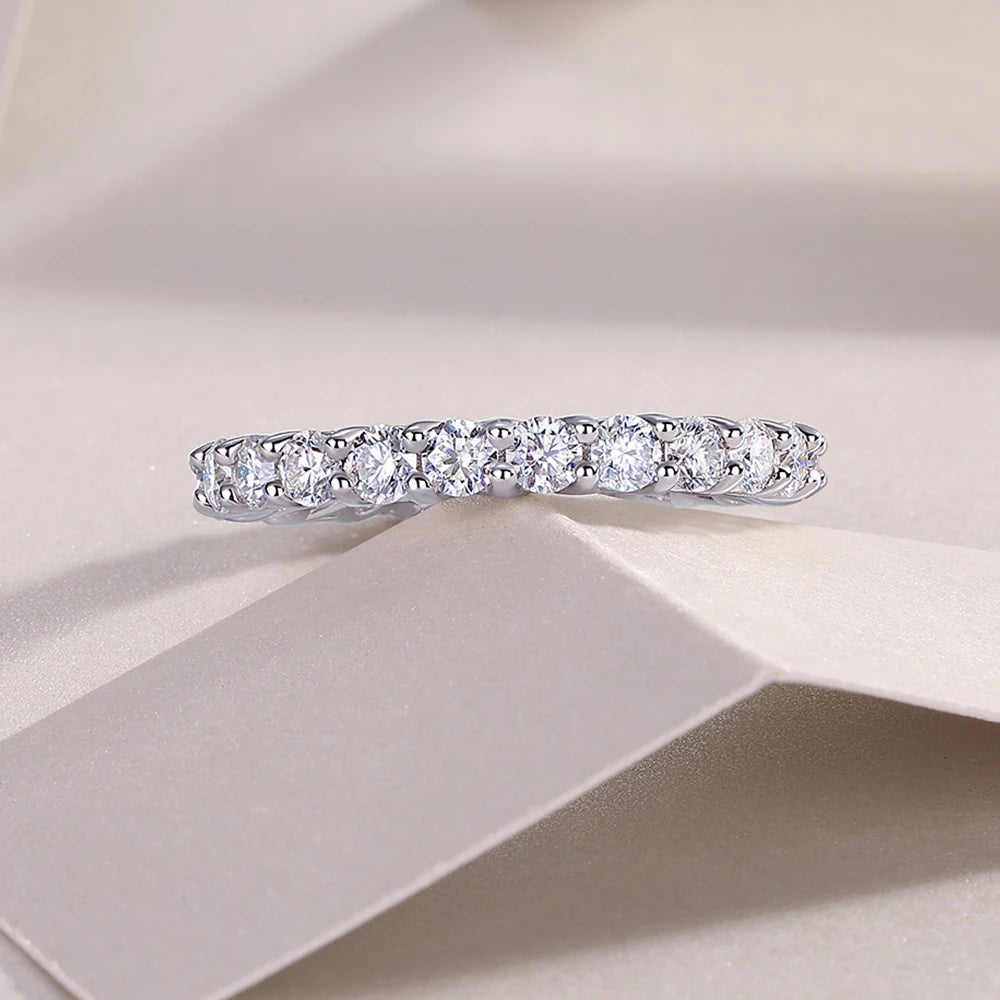 Moissanite Full Diamond Ring - Silver