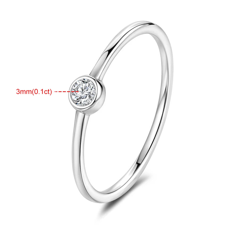 Moissanite Bubble Solitaire Ring - Gold Plated