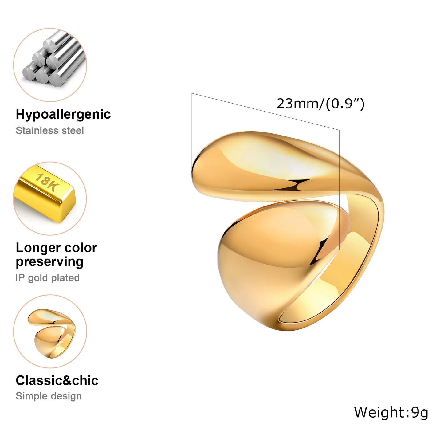 Waterdrop Open Ring