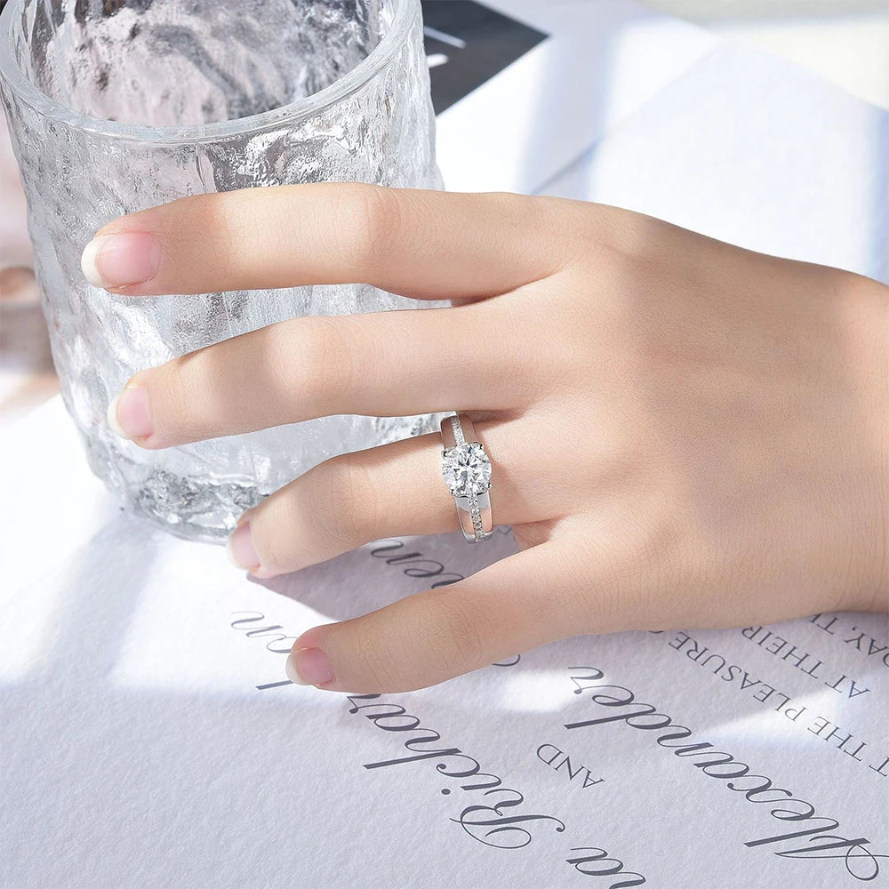 Moissanite Unisex Ring - Gold Plated