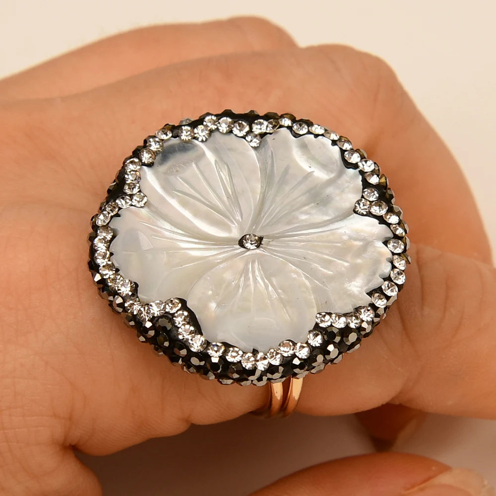 Natural Sea Shell Flower Ring