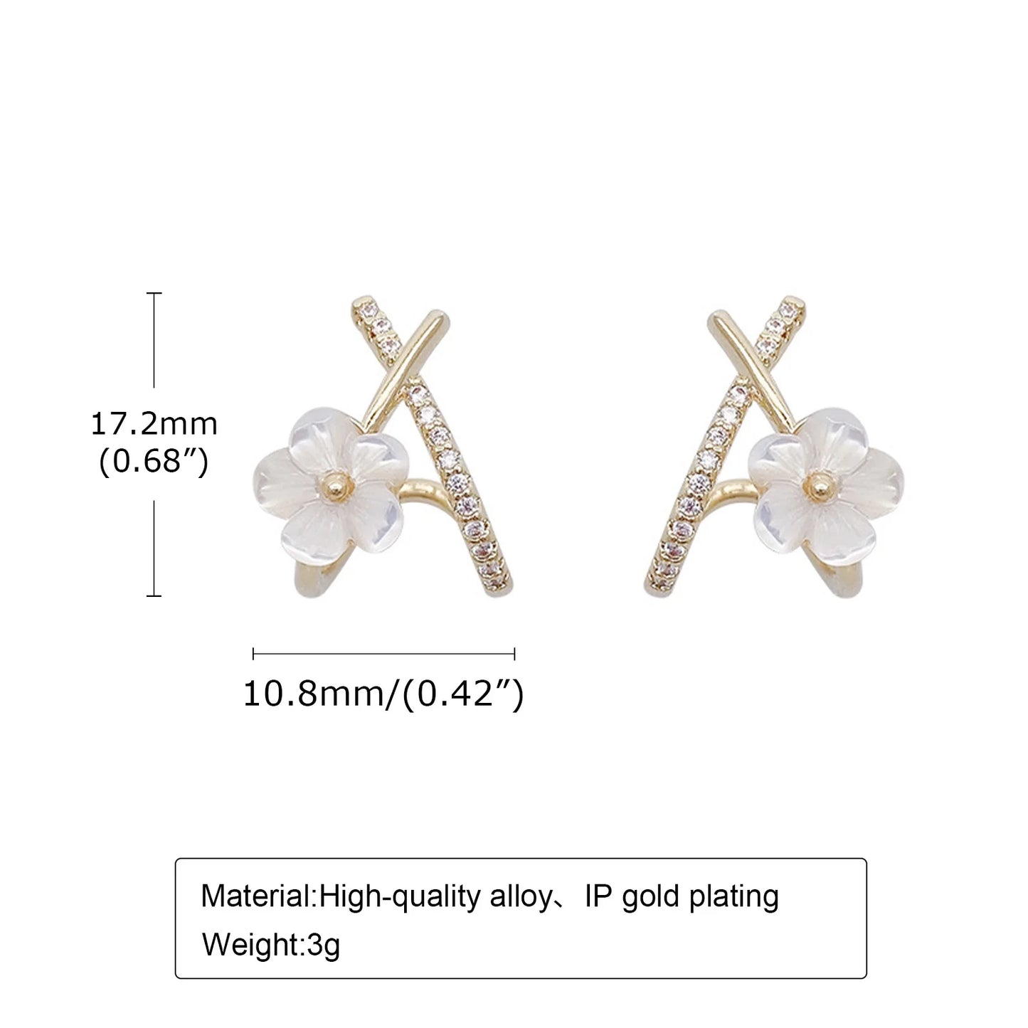 Triangular Flowered Earrings