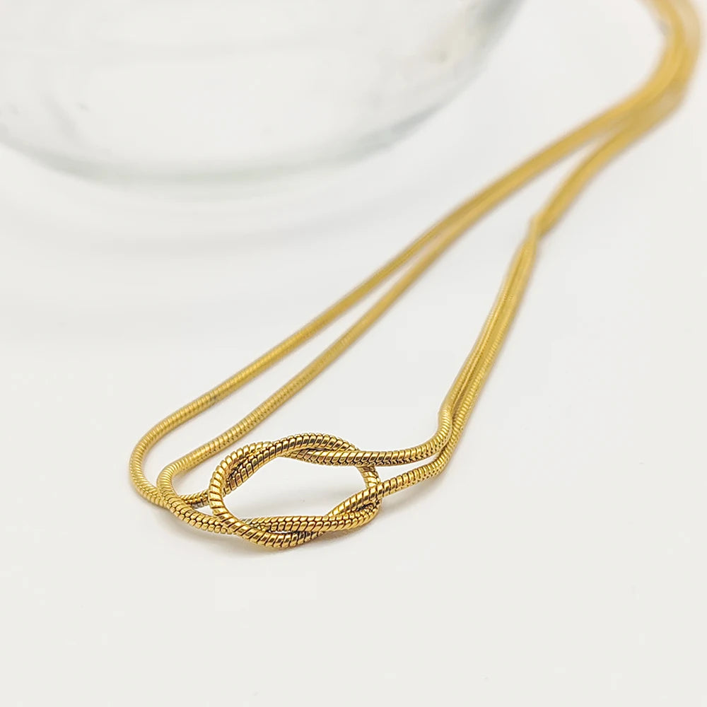 Simple Knotted Snake Chain Necklace