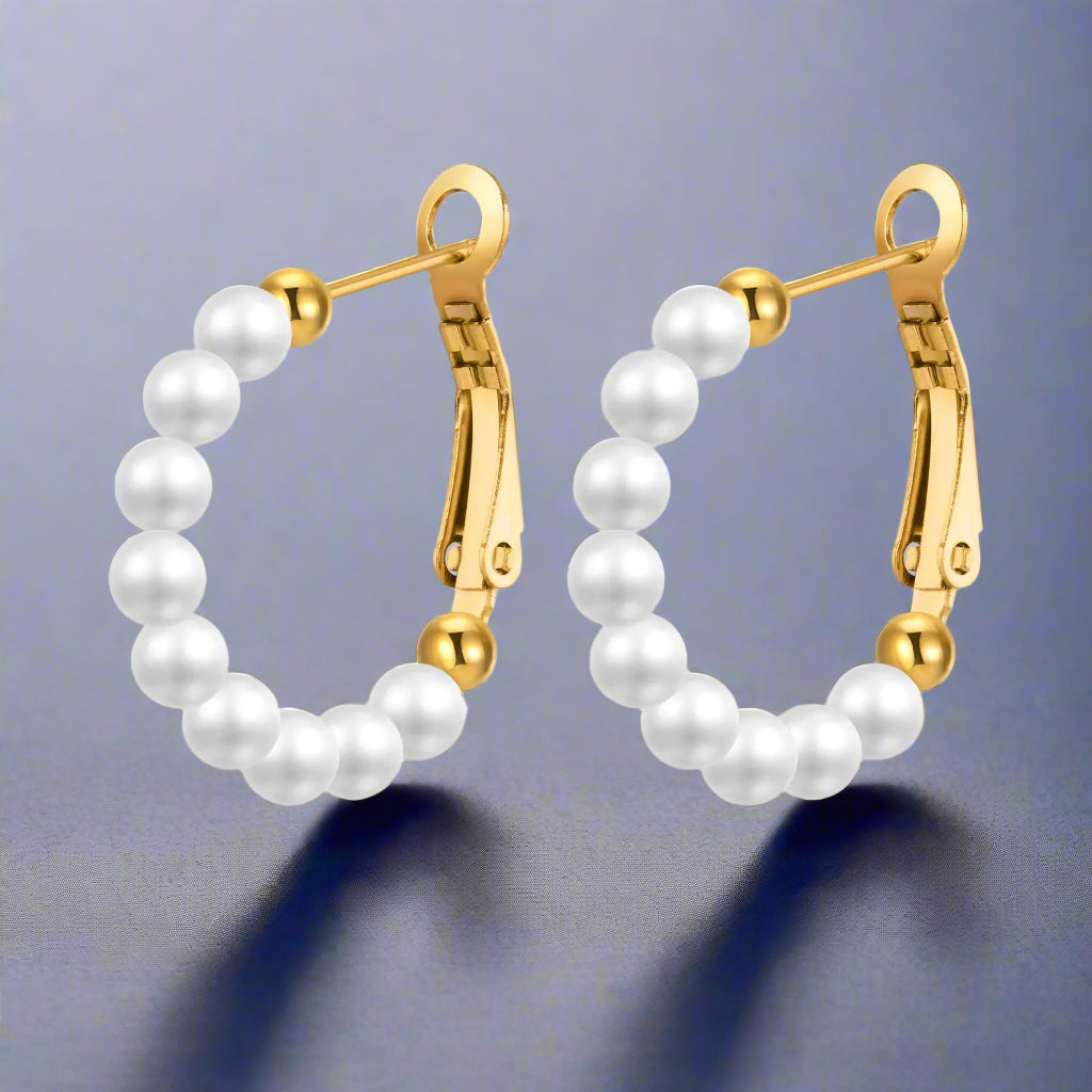 Pearls Hoop Earrings