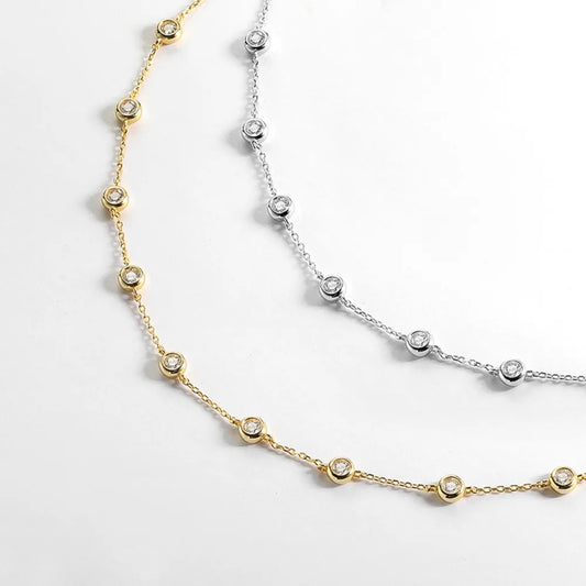 Moissanite Full Bubbles Necklaces - Gold Plated