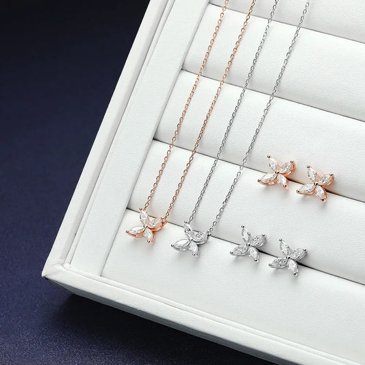 Moissanite Diamond Flower Jewelry