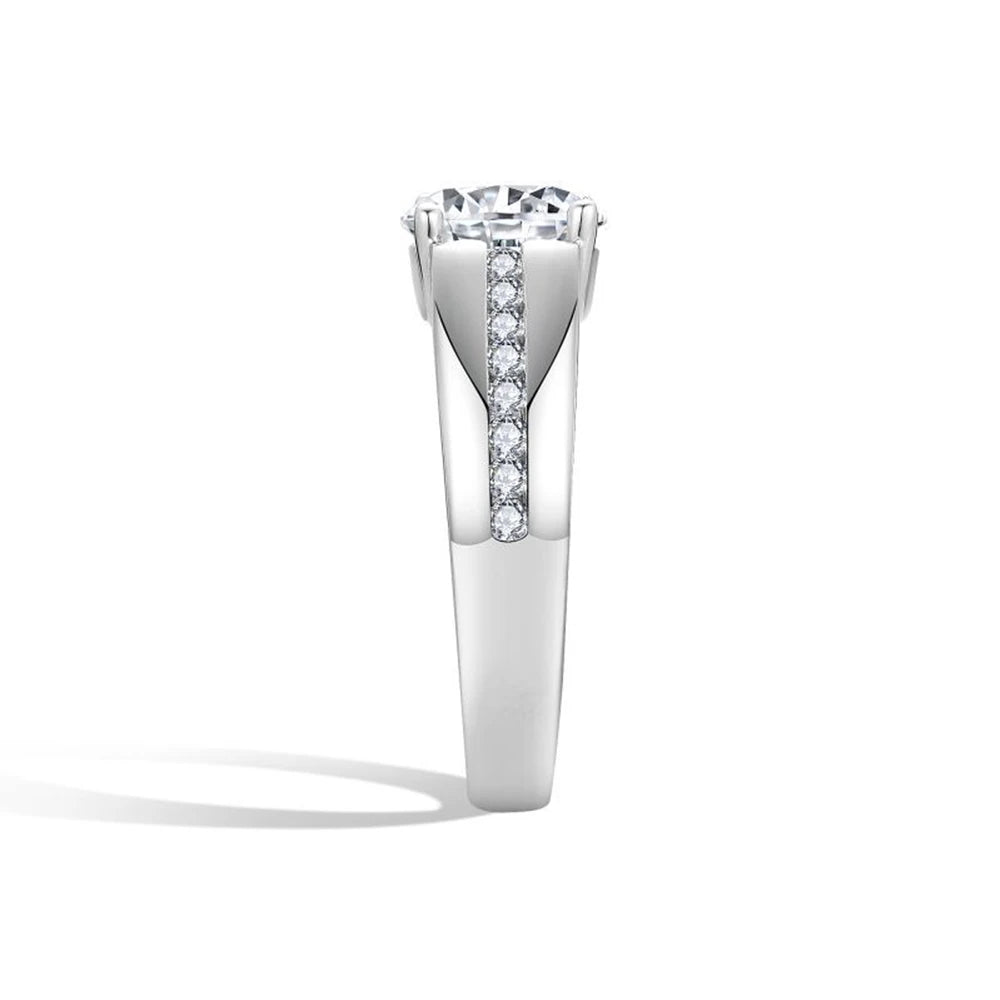 Moissanite Unisex Ring - Gold Plated