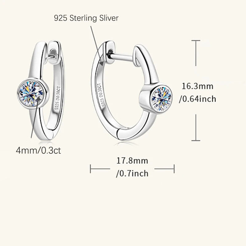 Moissanite Bubble Hoop Earrings - Gold Plated