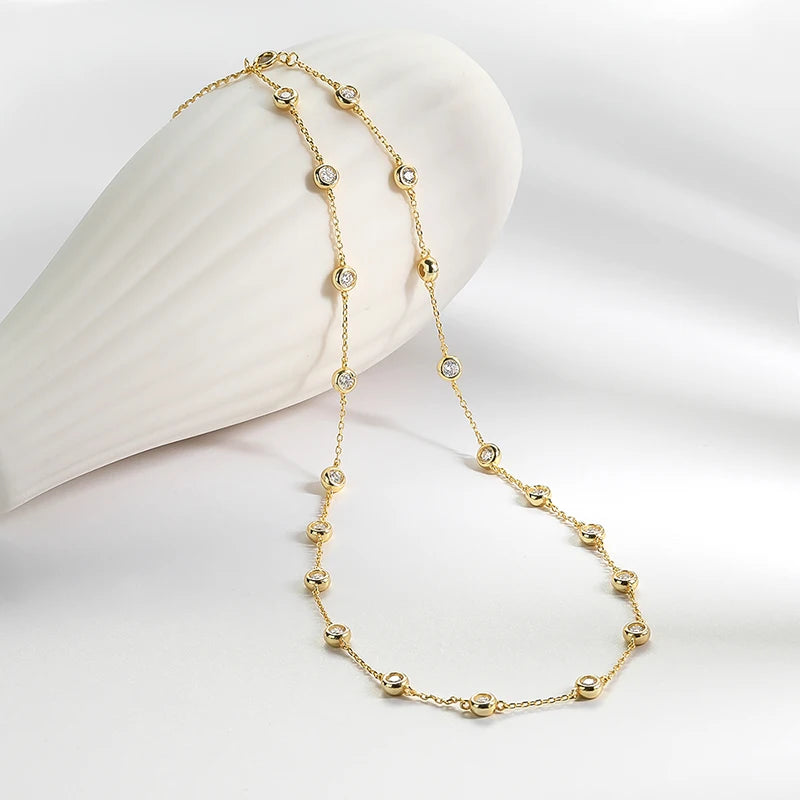 Moissanite Full Bubbles Necklaces - Gold Plated