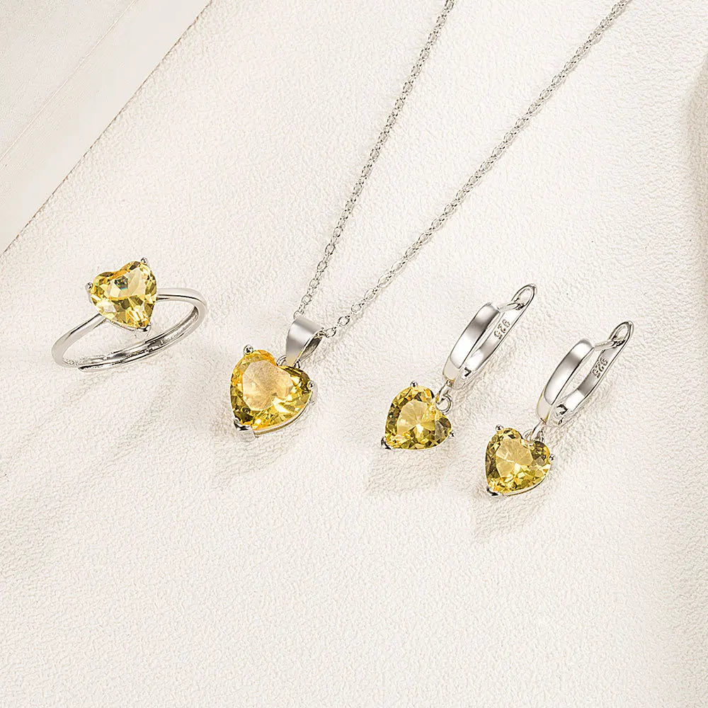 Silver Heart Jewelry Sets
