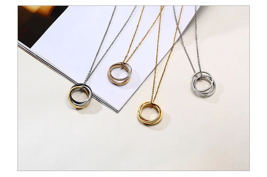 Triple Interlocked Circle Ring/Necklace