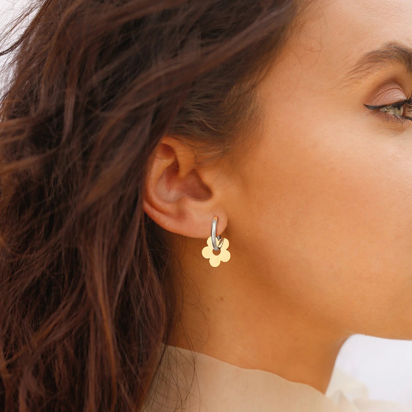 Flower Hoop Earrings