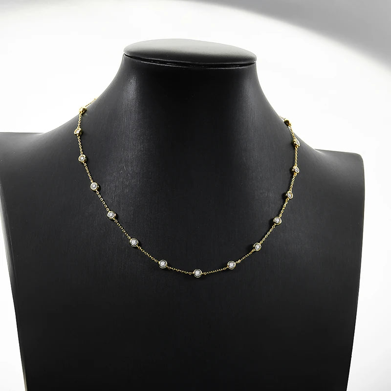 Moissanite Full Bubbles Necklaces - Gold Plated