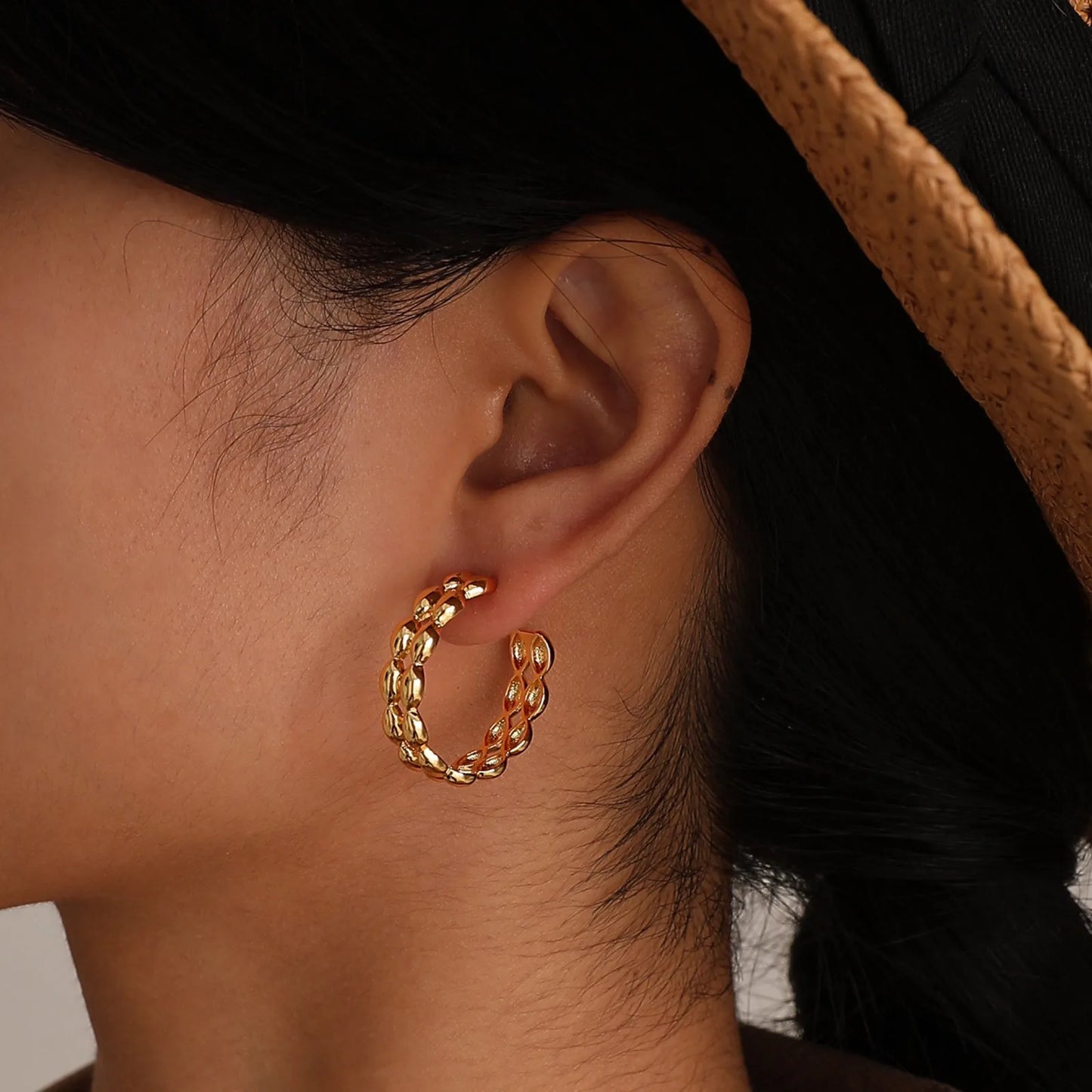 C Shaped Hoop Earrings