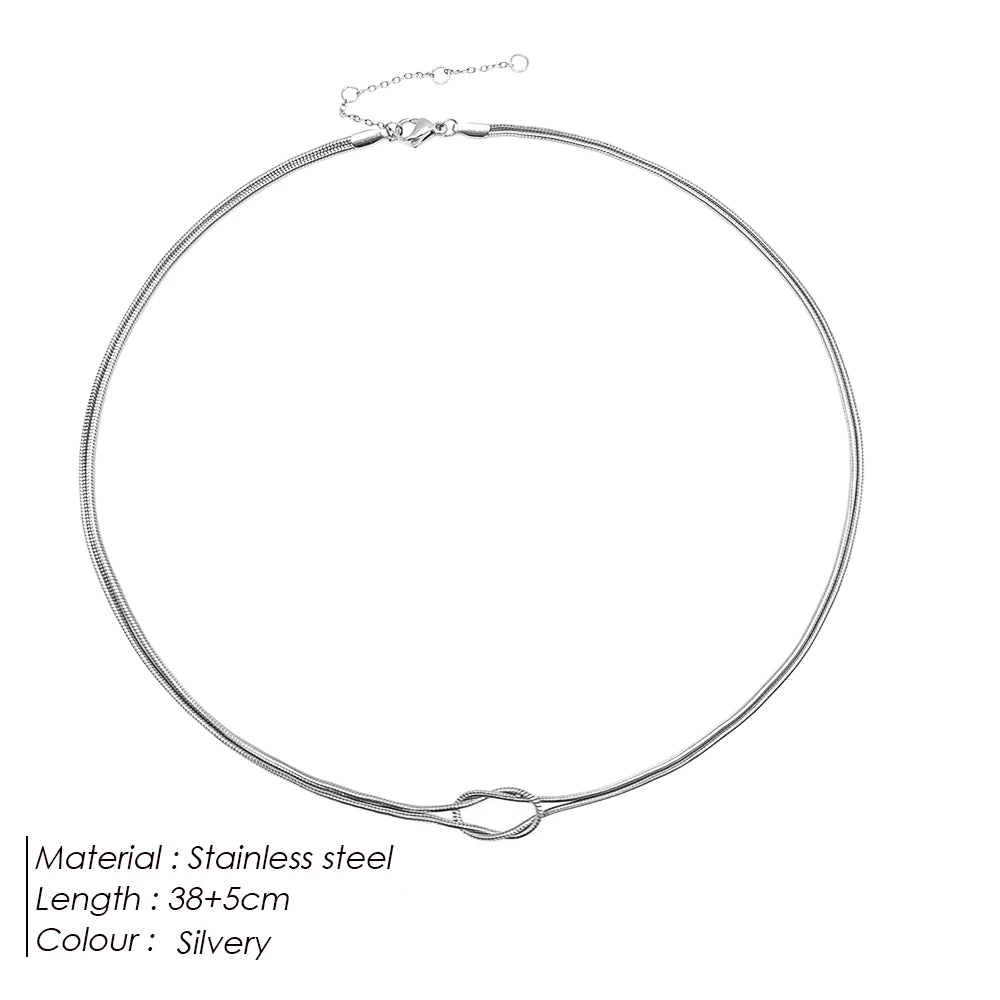 Simple Knotted Snake Chain Necklace