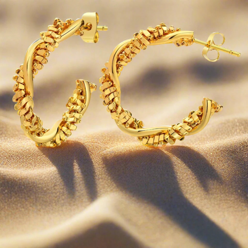 C Shaped Hoop Earrings