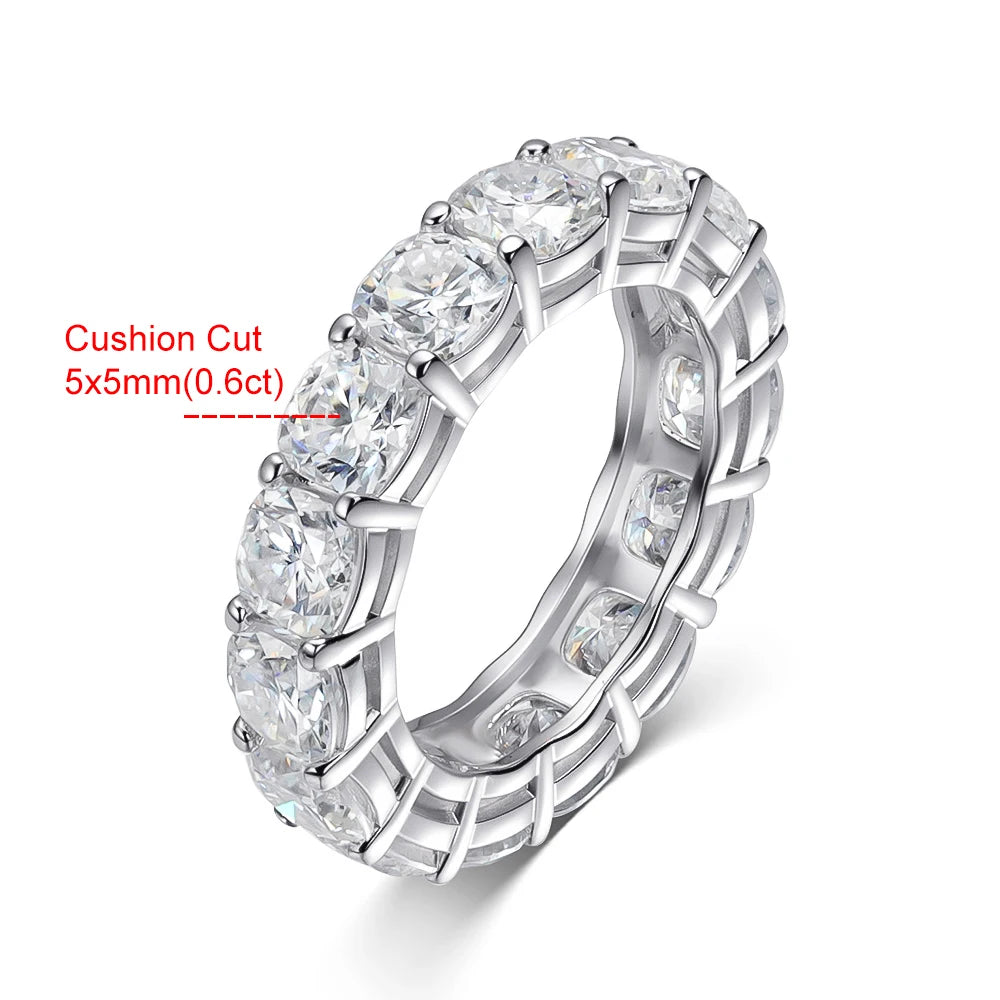 Moissanite Cushion Cut Full Ring - Gold Plated